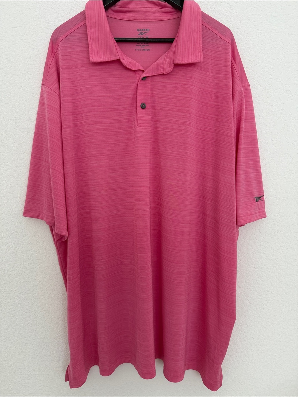 Reebok Pink Golf 3-Button Polo Shirt Sz 4XLT
